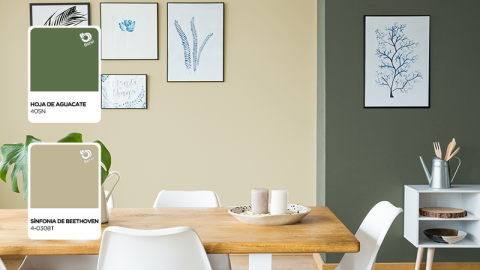 comedor verde con verde beige berel