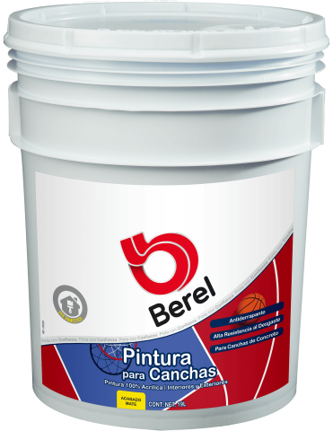 cubeta pintura para canchas berel