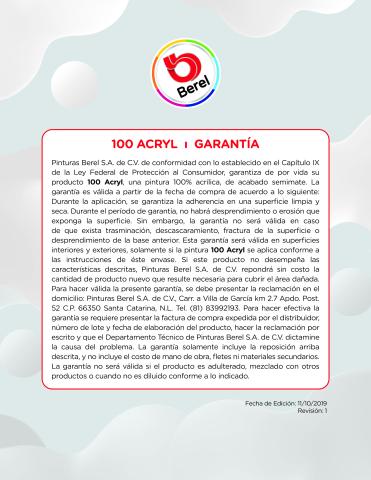 garantia 100 acryl pinturas berel