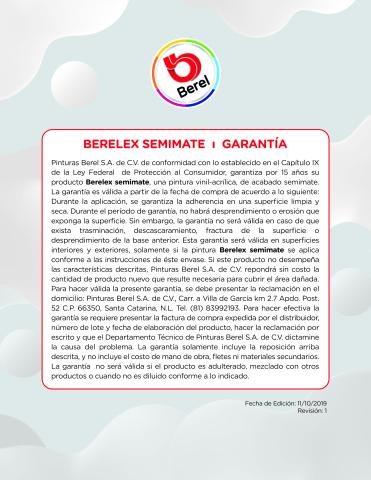 garantia berelex semimate pinturas berel