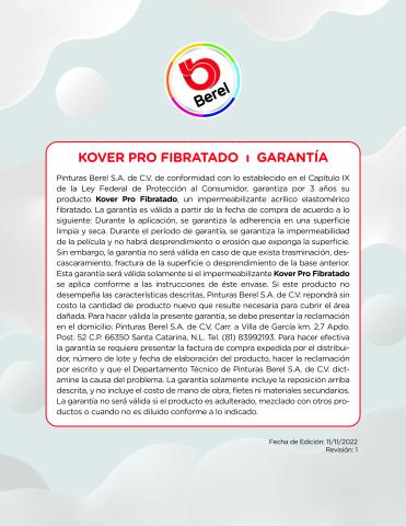 garantia impermeabilizante kover pro fibratado pinturas berel