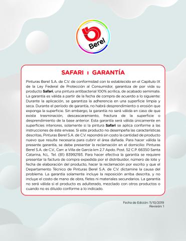 garantia pintura safari semimate pinturas berel