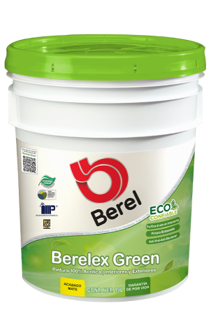 cubeta de pintura berelex green de pinturas berel